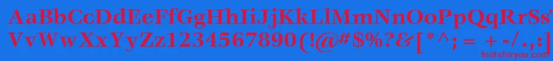 ItcVeljovicLtBold Font – Red Fonts on Blue Background