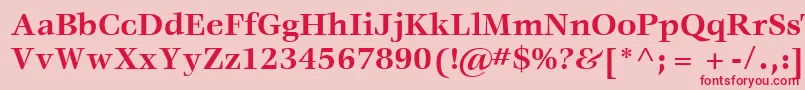 ItcVeljovicLtBold-Schriftart – Rote Schriften auf rosa Hintergrund