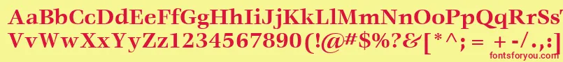 ItcVeljovicLtBold Font – Red Fonts on Yellow Background