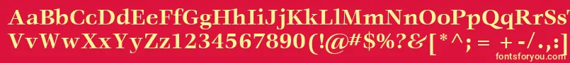 ItcVeljovicLtBold-Schriftart – Gelbe Schriften auf rotem Hintergrund