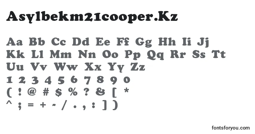 Czcionka Asylbekm21cooper.Kz – alfabet, cyfry, specjalne znaki