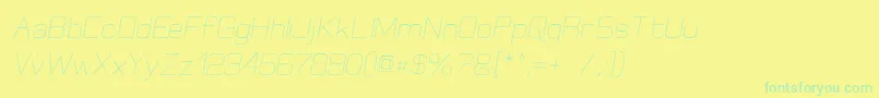 Police ElgethyOblique – polices vertes sur fond jaune