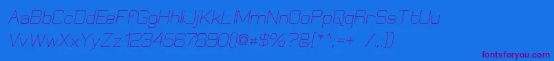 ElgethyOblique Font – Purple Fonts on Blue Background