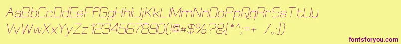 ElgethyOblique Font – Purple Fonts on Yellow Background