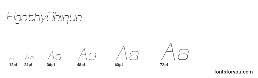 ElgethyOblique Font Sizes