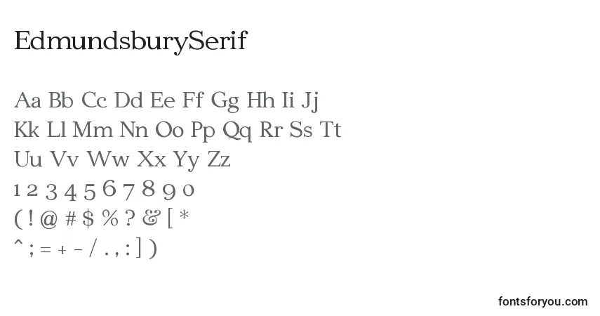 EdmundsburySerifフォント–アルファベット、数字、特殊文字