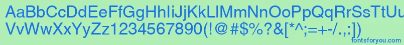 Sans Font – Blue Fonts on Green Background