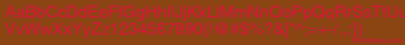 Sans Font – Red Fonts on Brown Background