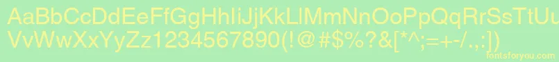 Police Sans – polices jaunes sur fond vert