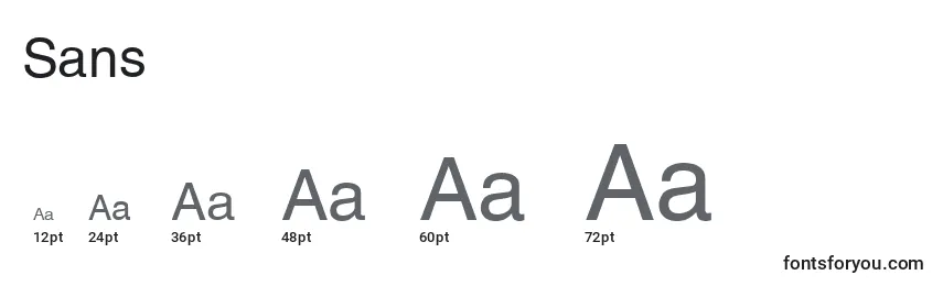 Größen der Schriftart Sans