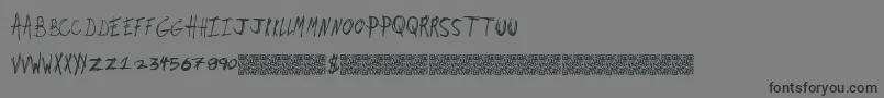 Dirtyjobs-Schriftart – Schwarze Schriften auf grauem Hintergrund