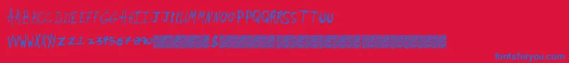 Dirtyjobs Font – Blue Fonts on Red Background