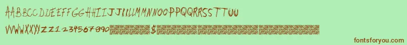 Dirtyjobs Font – Brown Fonts on Green Background