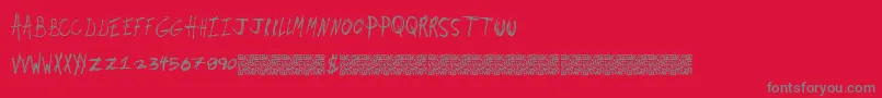 Dirtyjobs Font – Gray Fonts on Red Background