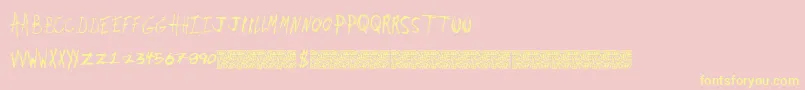 Dirtyjobs-Schriftart – Gelbe Schriften auf rosa Hintergrund