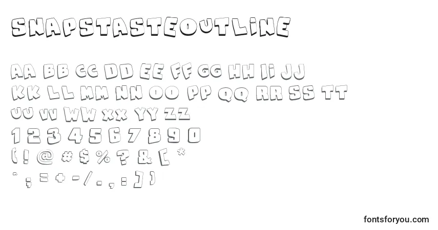 Шрифт SnapsTasteOutline – алфавит, цифры, специальные символы