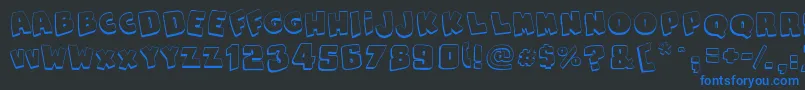 SnapsTasteOutline Font – Blue Fonts on Black Background