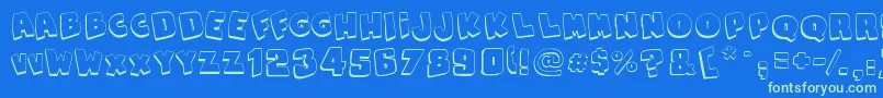 SnapsTasteOutline Font – Green Fonts on Blue Background