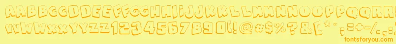 SnapsTasteOutline Font – Orange Fonts on Yellow Background