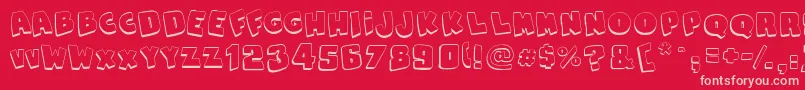 SnapsTasteOutline-fontti – vaaleanpunaiset fontit punaisella taustalla