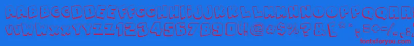 SnapsTasteOutline Font – Red Fonts on Blue Background