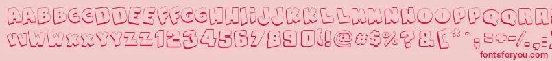 SnapsTasteOutline Font – Red Fonts on Pink Background