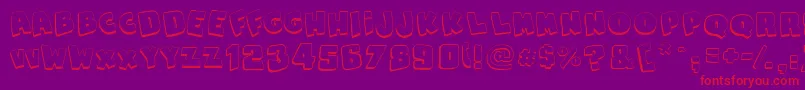 SnapsTasteOutline Font – Red Fonts on Purple Background