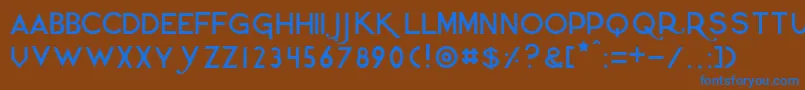 Quietthiefthin Font – Blue Fonts on Brown Background