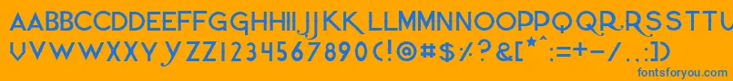 Quietthiefthinフォントについての詳細 フォントQuietthiefthin – オレンジの背景に青い文字
