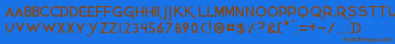 Quietthiefthin Font – Brown Fonts on Blue Background