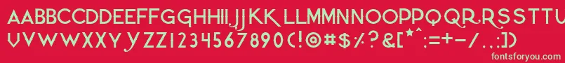 フォントQuietthiefthin – 赤い背景に緑の文字