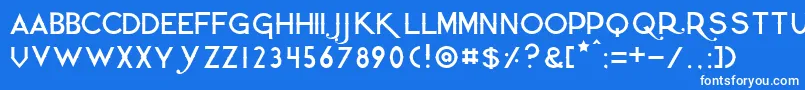 Quietthiefthin Font – White Fonts on Blue Background