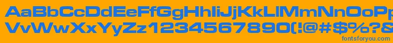 Microgrammadeebolext Font – Blue Fonts on Orange Background