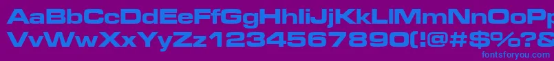 Fonte Microgrammadeebolext – fontes azuis em um fundo violeta