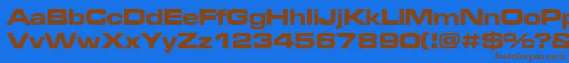 Microgrammadeebolext Font – Brown Fonts on Blue Background
