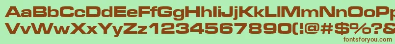 Microgrammadeebolext Font – Brown Fonts on Green Background