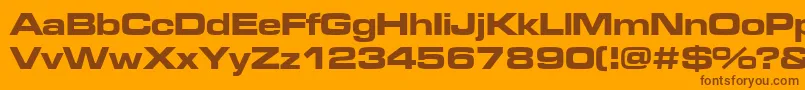 Microgrammadeebolext Font – Brown Fonts on Orange Background