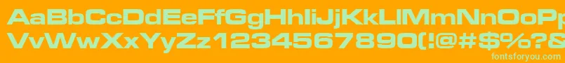 Microgrammadeebolext Font – Green Fonts on Orange Background