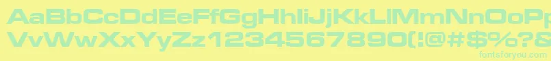 Microgrammadeebolext Font – Green Fonts on Yellow Background