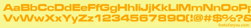 Czcionka Microgrammadeebolext – pomarańczowe czcionki na żółtym tle