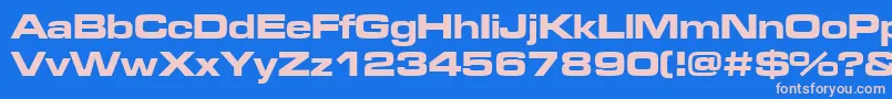 Microgrammadeebolext Font – Pink Fonts on Blue Background