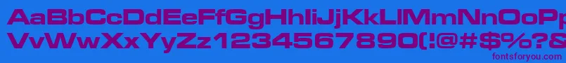 Microgrammadeebolext Font – Purple Fonts on Blue Background