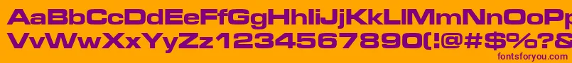 Microgrammadeebolext Font – Purple Fonts on Orange Background