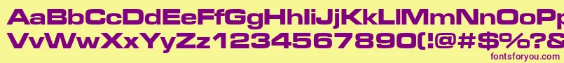 Microgrammadeebolext Font – Purple Fonts on Yellow Background