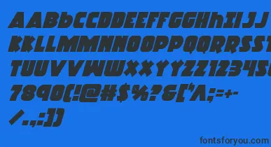 Racketsquadital font – Black Fonts On Blue Background