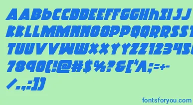 Racketsquadital font – Blue Fonts On Green Background