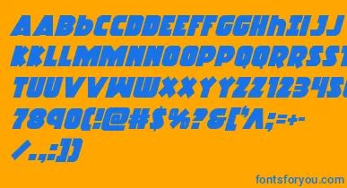 Racketsquadital font – Blue Fonts On Orange Background