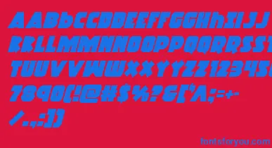 Racketsquadital font – Blue Fonts On Red Background
