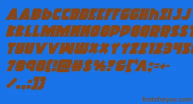 Racketsquadital font – Brown Fonts On Blue Background