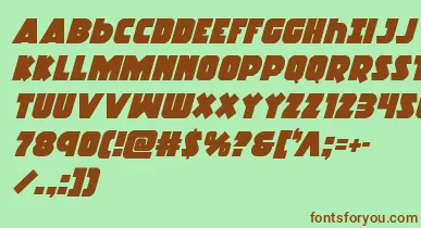 Racketsquadital font – Brown Fonts On Green Background